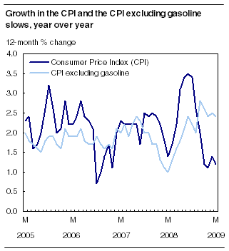 Growth in the CPI and the CPI excluding gasoline slows, year over year
