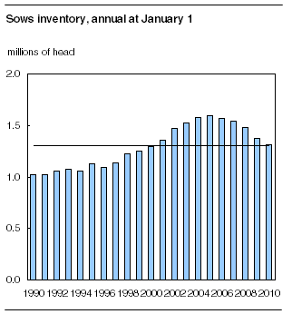 Sows inventory, annual at January 1
