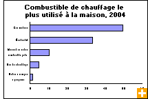 Graphique : Combustible de chauffage le plus utilisé à la maison, 2004