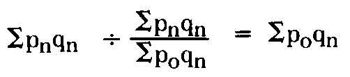 Laspeyres quantity index formula