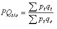 Équation 5 - Indice de quantité de Paasche
