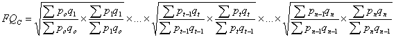 Equation 7 - Fisher quantity index, chained