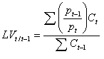 Équation 8 - Indice de volume de Laspeyres