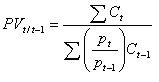 Équation 9 - Indice de volume de Paasche