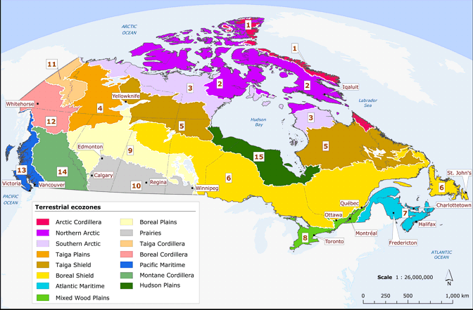 Source: Wiken, E.B. et al., 1996, A Perspective on Canada's Ecosystems: An 