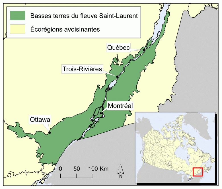 Carte 1 Écorégion des basses terres du fleuve Saint-Laurent