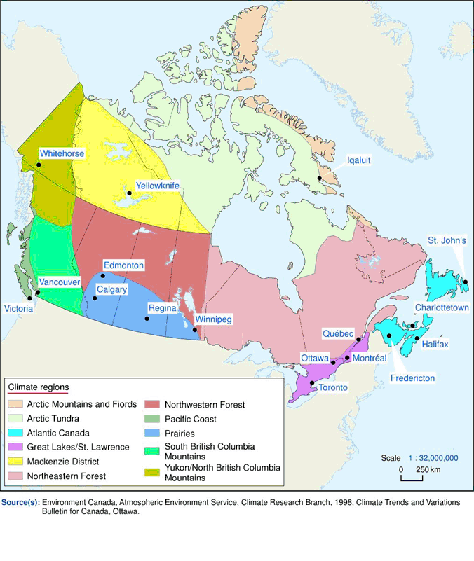 Map 2.5Canadian climate regions