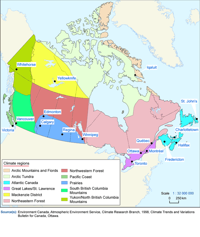 Canada's Climate Region Map