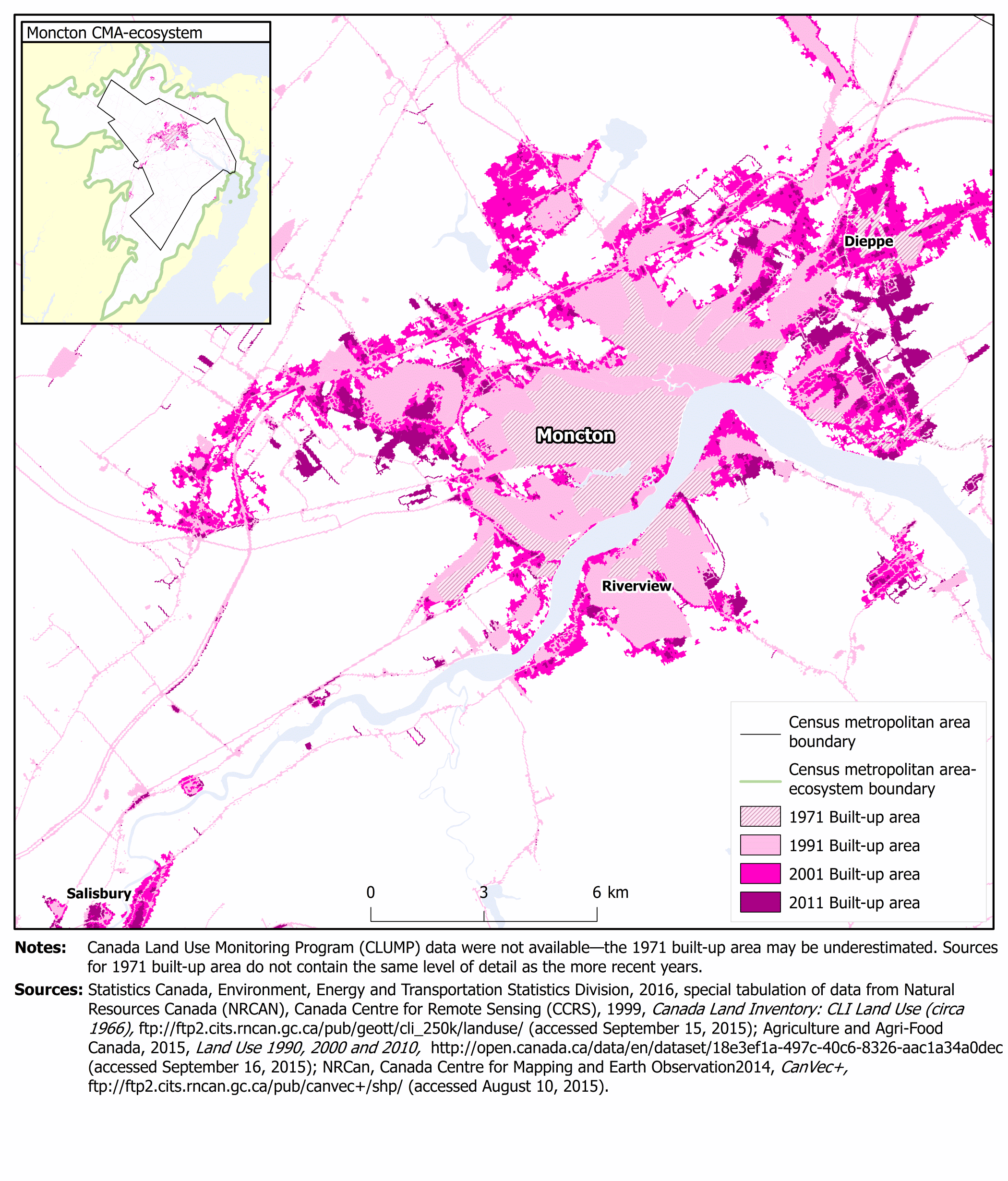 Map 3.14 Moncton census metropolitan area