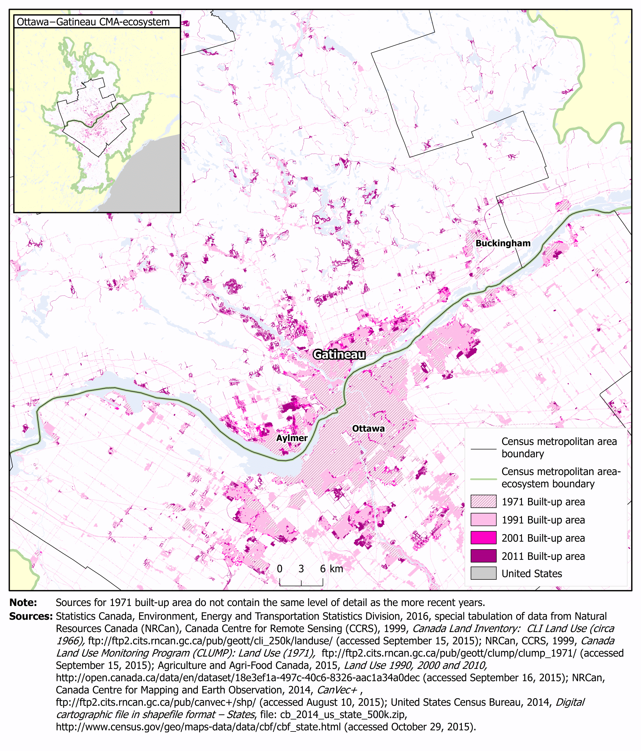 Map 3.18 Ottawa–Gatineau (Quebec part) census metropolitan area