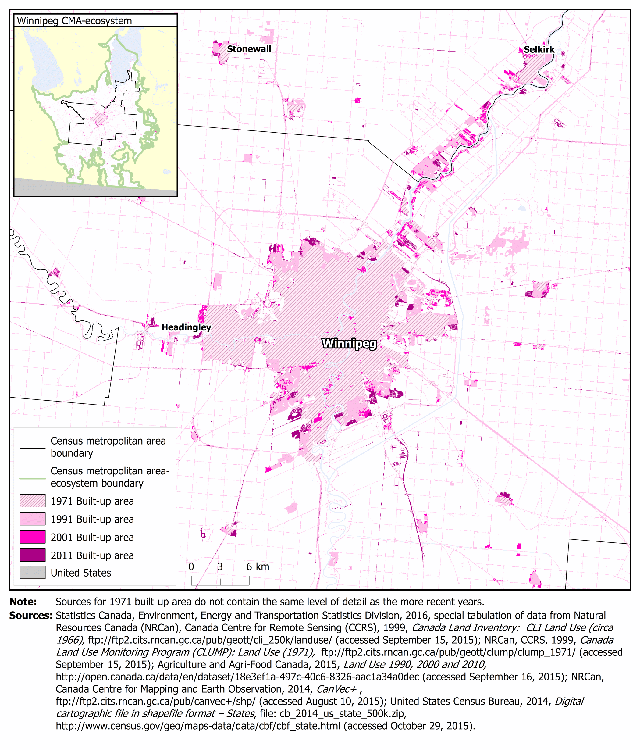 Map 3.34 Winnipeg census metropolitan area