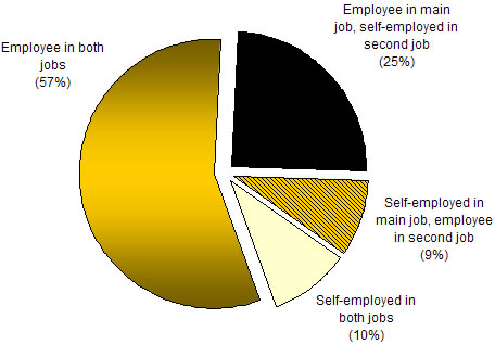 Chart L.2  Distribution of multiple jobholders, by class of worker in both jobs, 2007