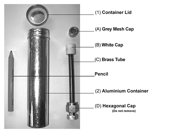 Figure 2 Indoor air sampler components