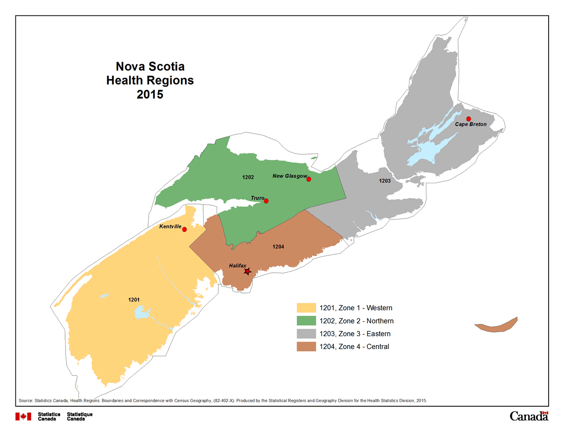 Map 3 Nova Scotia Health Regions, 2015