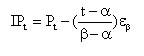 shows the formula to estimate total intercensal population at time (t), denoted as IP with subscript (t).