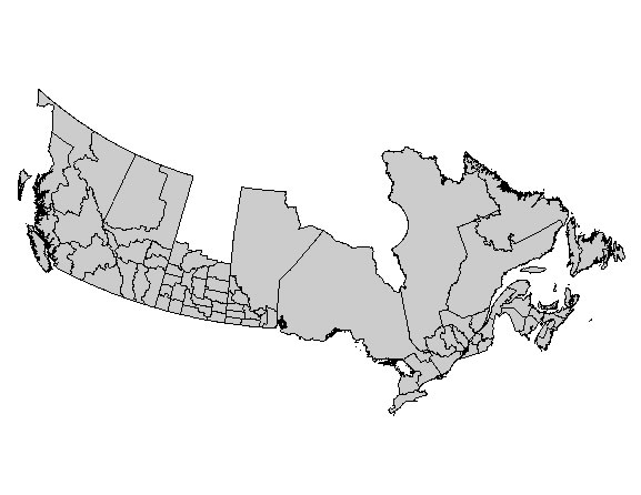 Fichier des limites cartographiques des régions agricoles de recensement avec rives