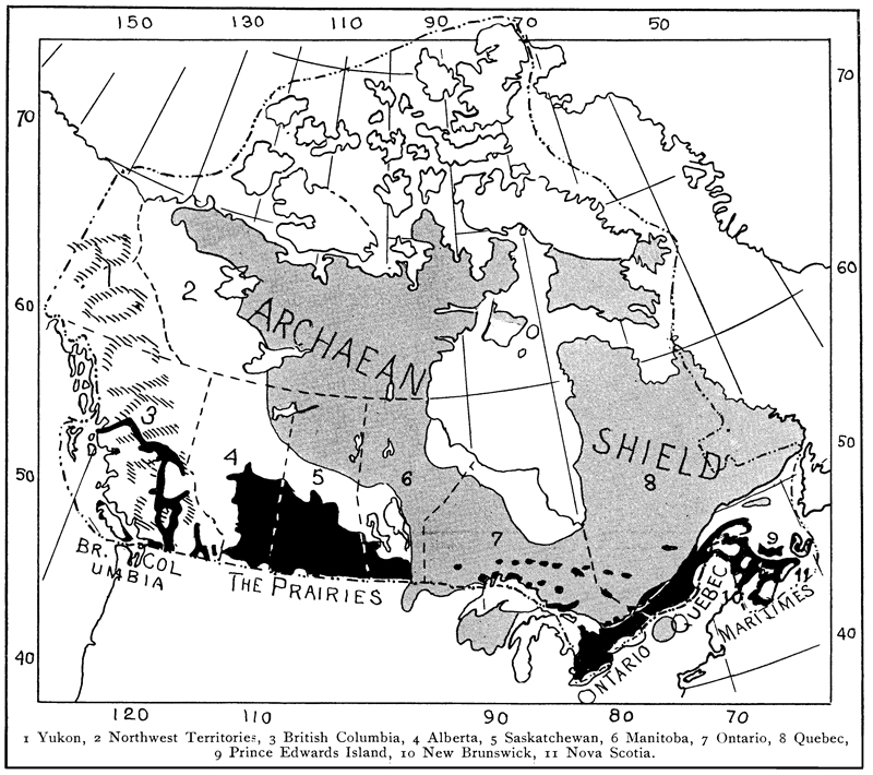 Figure 2.2 The ecumene of Canada proposed by Jefferson