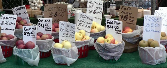 Pommes du Canada au marché des producteurs. Photo : Paul Young