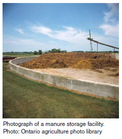 Photograph of a manure storage facility. Photo: Ontario agriculture photo library
