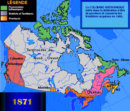 Carte du Canada 1871