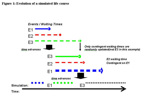 Figure 1: Evolution of a simulated life course