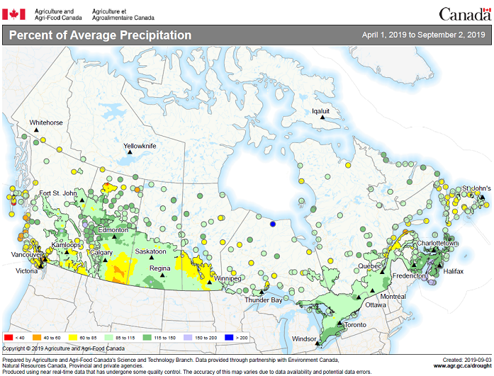 Thumbnail for map 1: Percent of Average Precipitation (national)