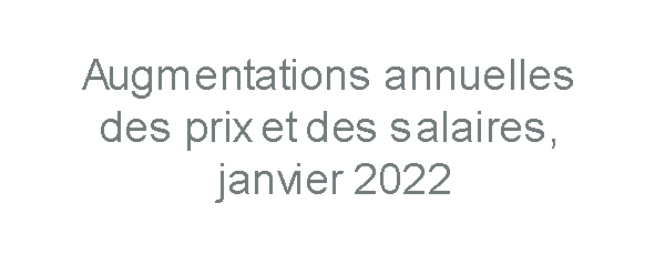 Augmentations annuelles des prix et des salaires, janvier 2022