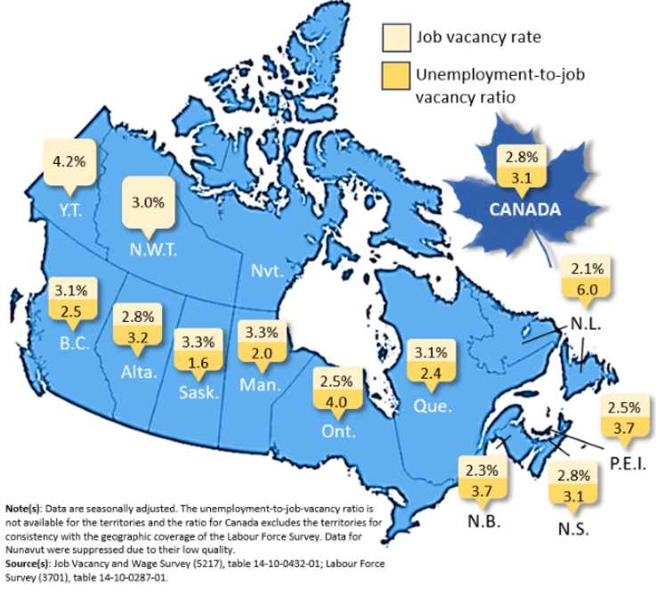 Job vacancy rate and unemployment-to-job vacancy ratio in April 2025