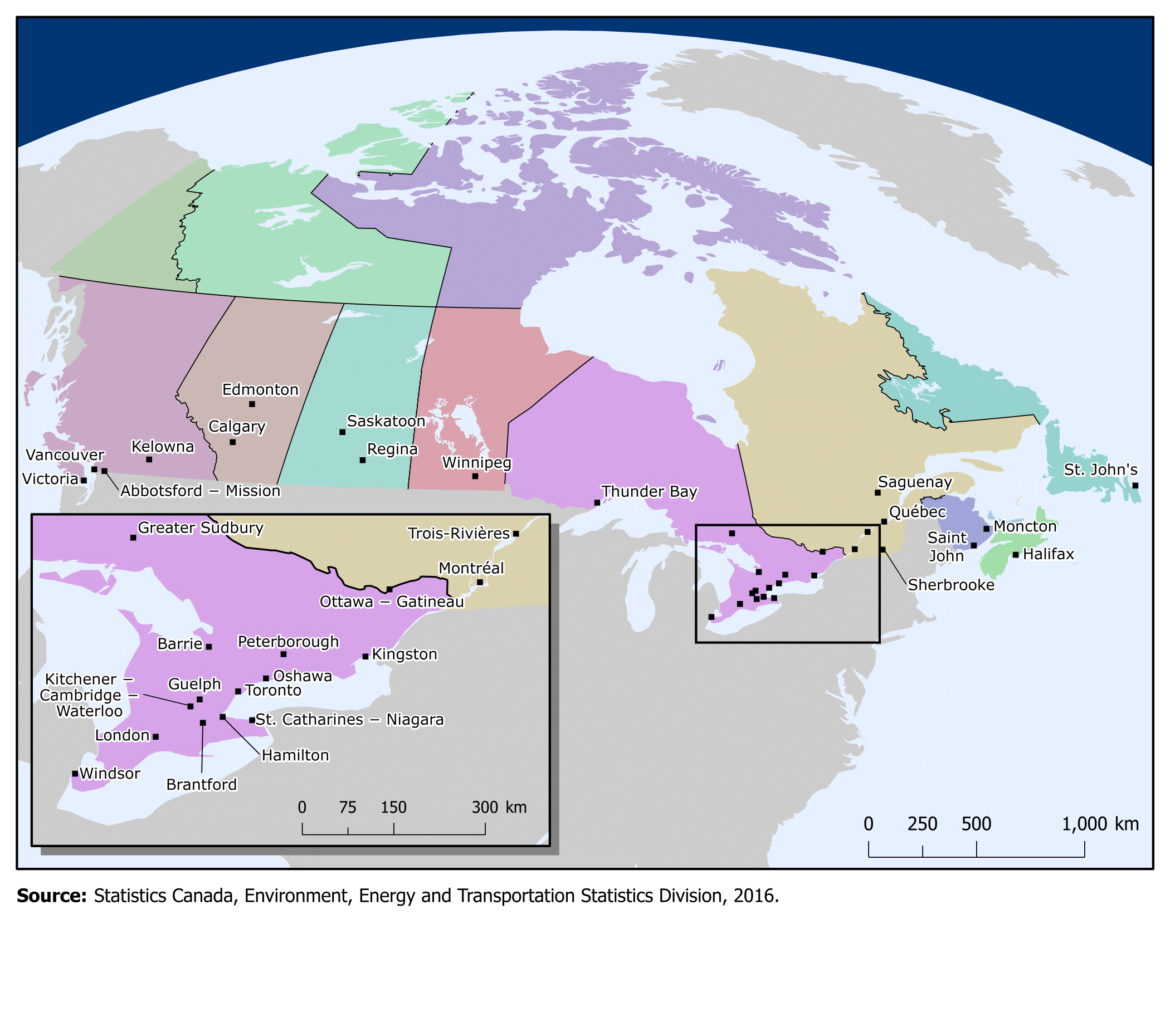 Map 1.1 Census metropolitan areas, 2011