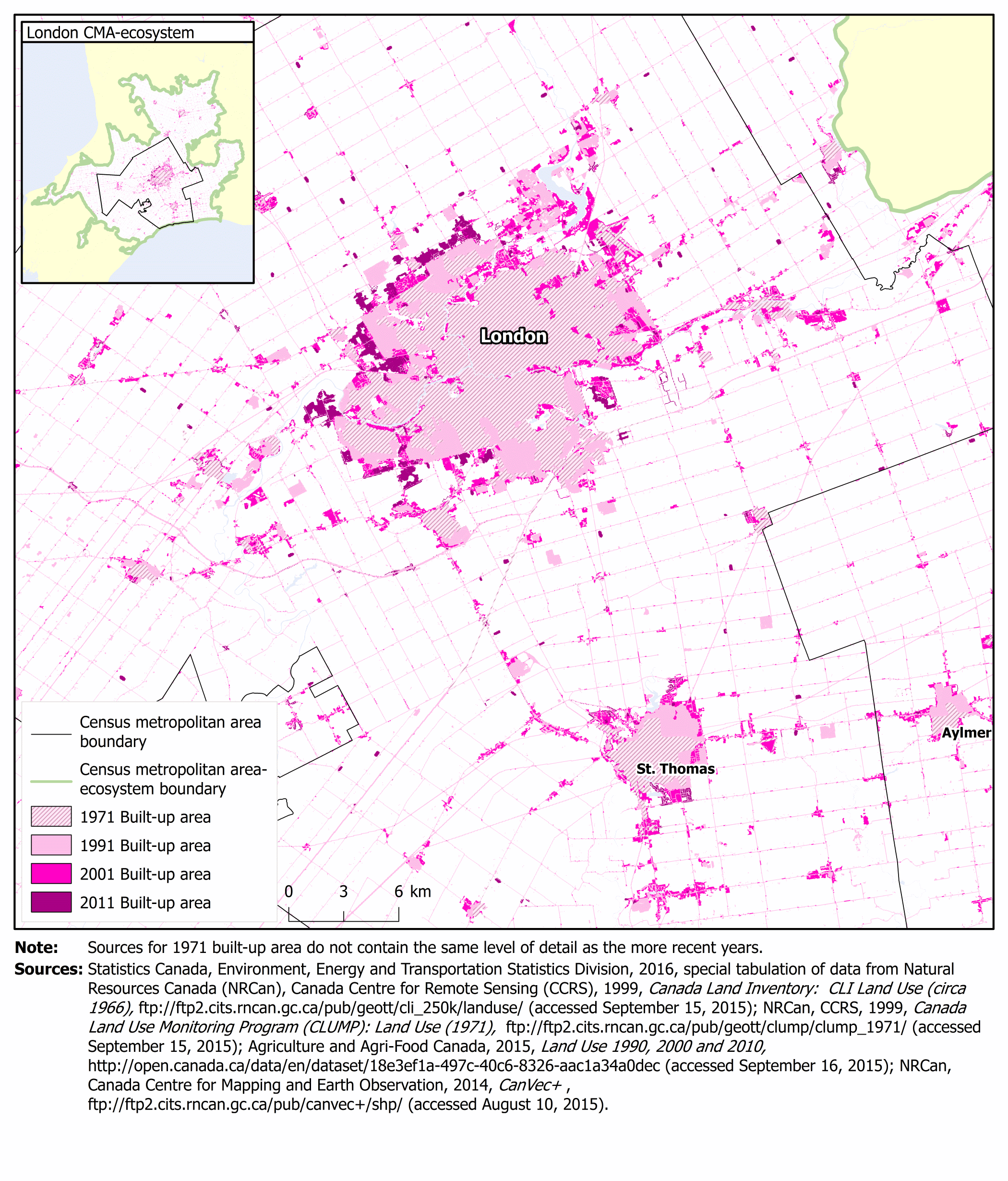 Map 3.13 London census metropolitan area