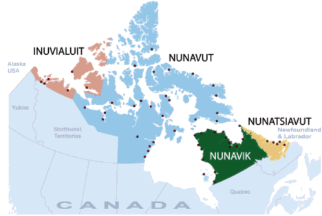 Map of Nunavut.