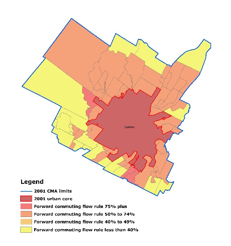 Figure 2.6.6.1 Québec census metropolitan area using the dissemination area as a building block