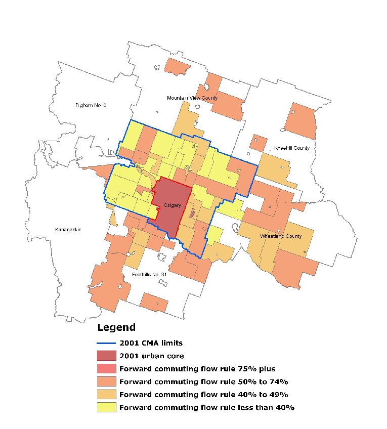 Figure 2.6.6.2 Calgary census metropolitan area using the dissemination area as a building block
