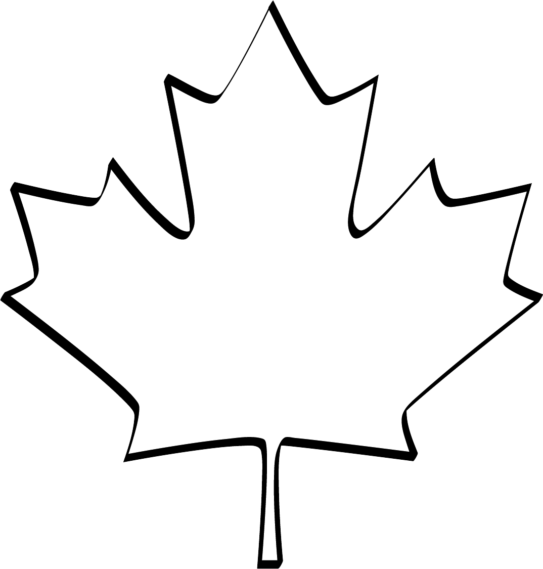 Image of the outline of a maple leaf. 