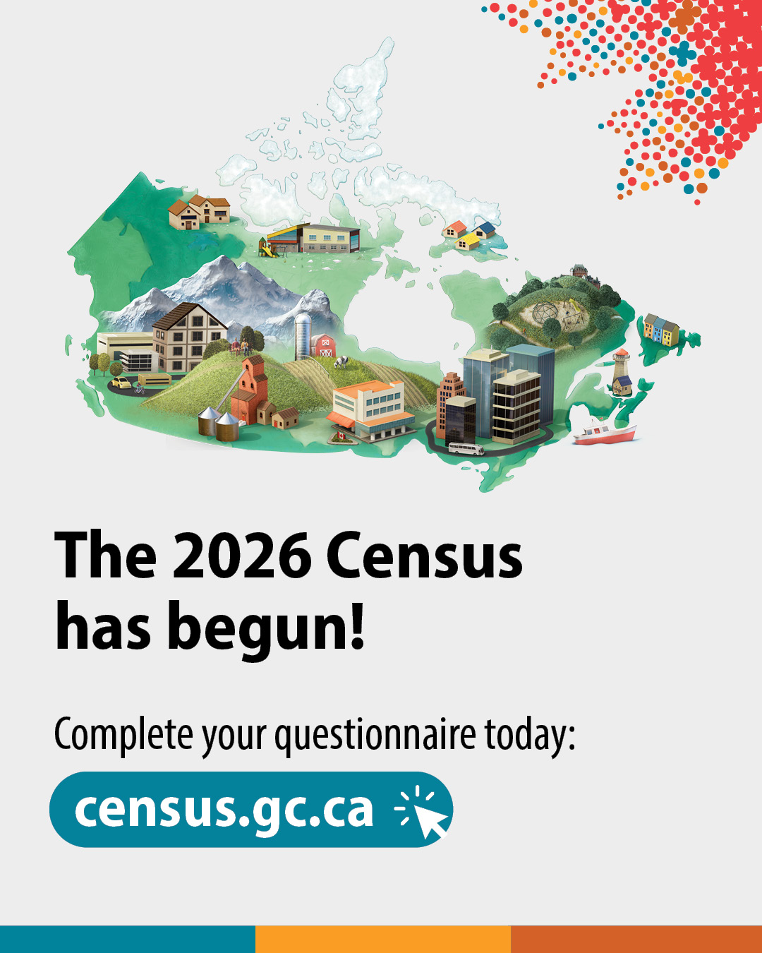 (Illustration of a city.) The 2026 Census has begun! Complete your questionnaire today: census.gc.ca
