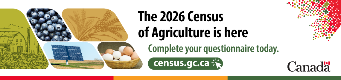 The 2026 Census of Agriculture is here. Complete your questionnaire today. census.gc.ca