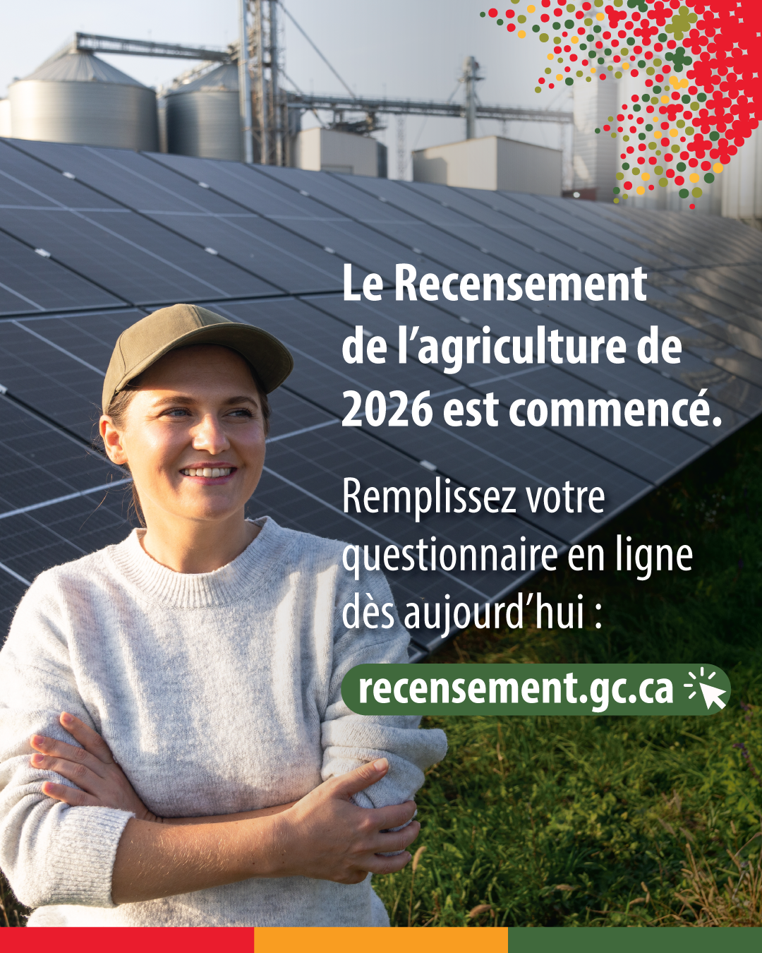 Le Recensement de l’agriculture de 2026 est commencé. Remplissez votre questionnaire en ligne dès aujourd’hui : recensement.gc.ca