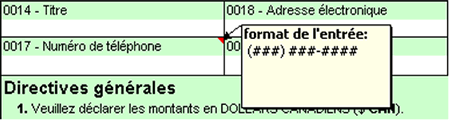 La figure 5 illustre des champs vierges qui peuvent correspondre à des renseignements omis. Lorsque vous amenez le curseur sur ces champs, l'application vous indique les renseignements omis. La figure 5 illustre des champs vierges qui peuvent correspondre à des renseignements omis. Lorsque vous amenez le curseur sur ces champs, l'application vous indique les renseignements omis.