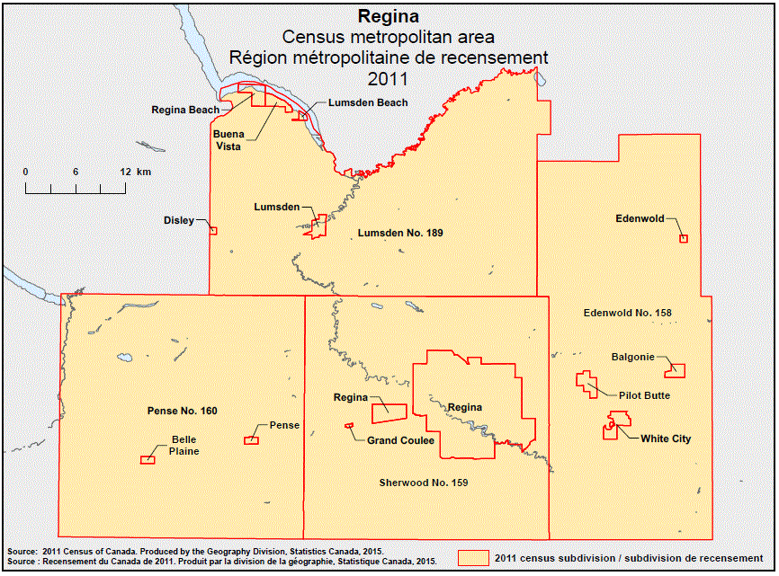 Geographical map of the 2011 Census metropolitan area of Regina, Saskatchewan. Geographical map of the 2011 Census metropolitan area of Regina, Saskatchewan.