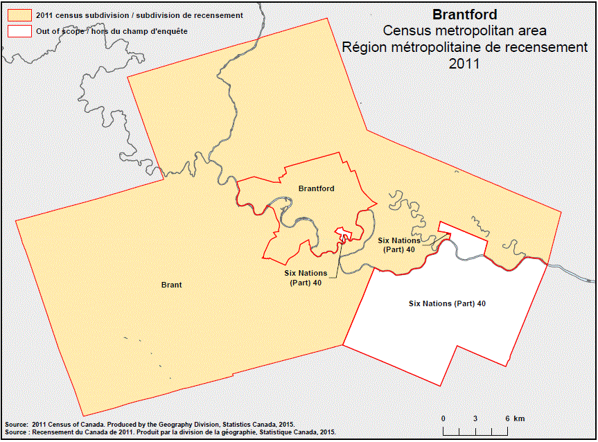 Geographical map of 2011 Census metropolitan area of Brantford, Ontario. Geographical map of 2011 Census metropolitan area of Brantford, Ontario.