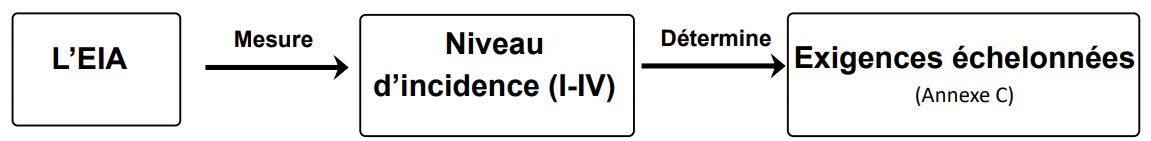 Démontre le déroulement d'un projet de l'IA, à commencer par l'évaluation de l'incidence algorithmique, pour mesurer le niveau d'incidence et déterminer les exigences énoncées à l'annexe C de la Directive.