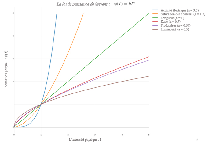 Figure 1 : La loi de puissance de Stevens