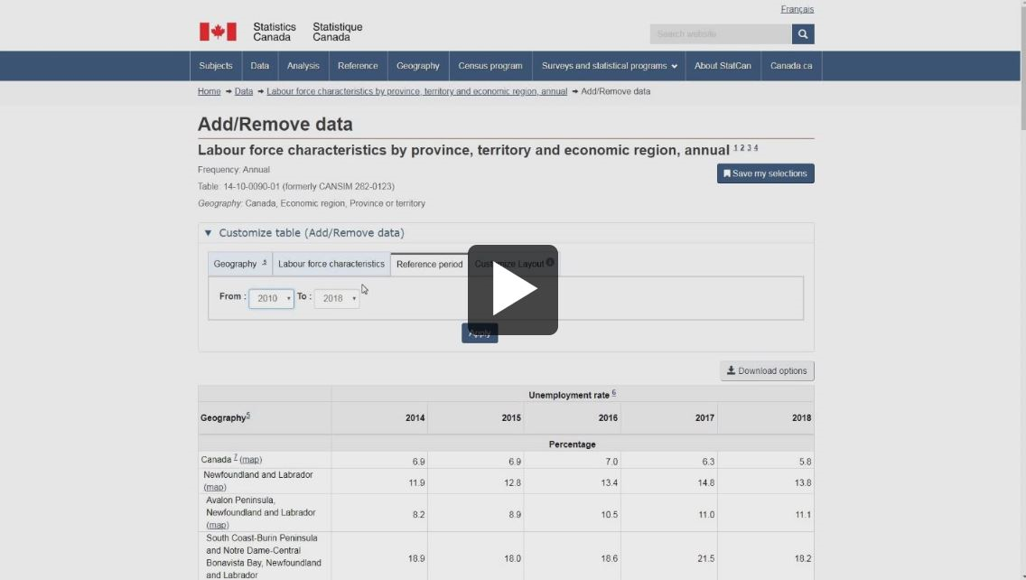 Screen capture: Data tables - video thumbnail