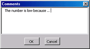 Figure 7b is a comment box that provides space for explaining why some of your data seems inconsistent.