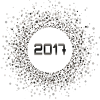 L'année 2017 entourée de confettis