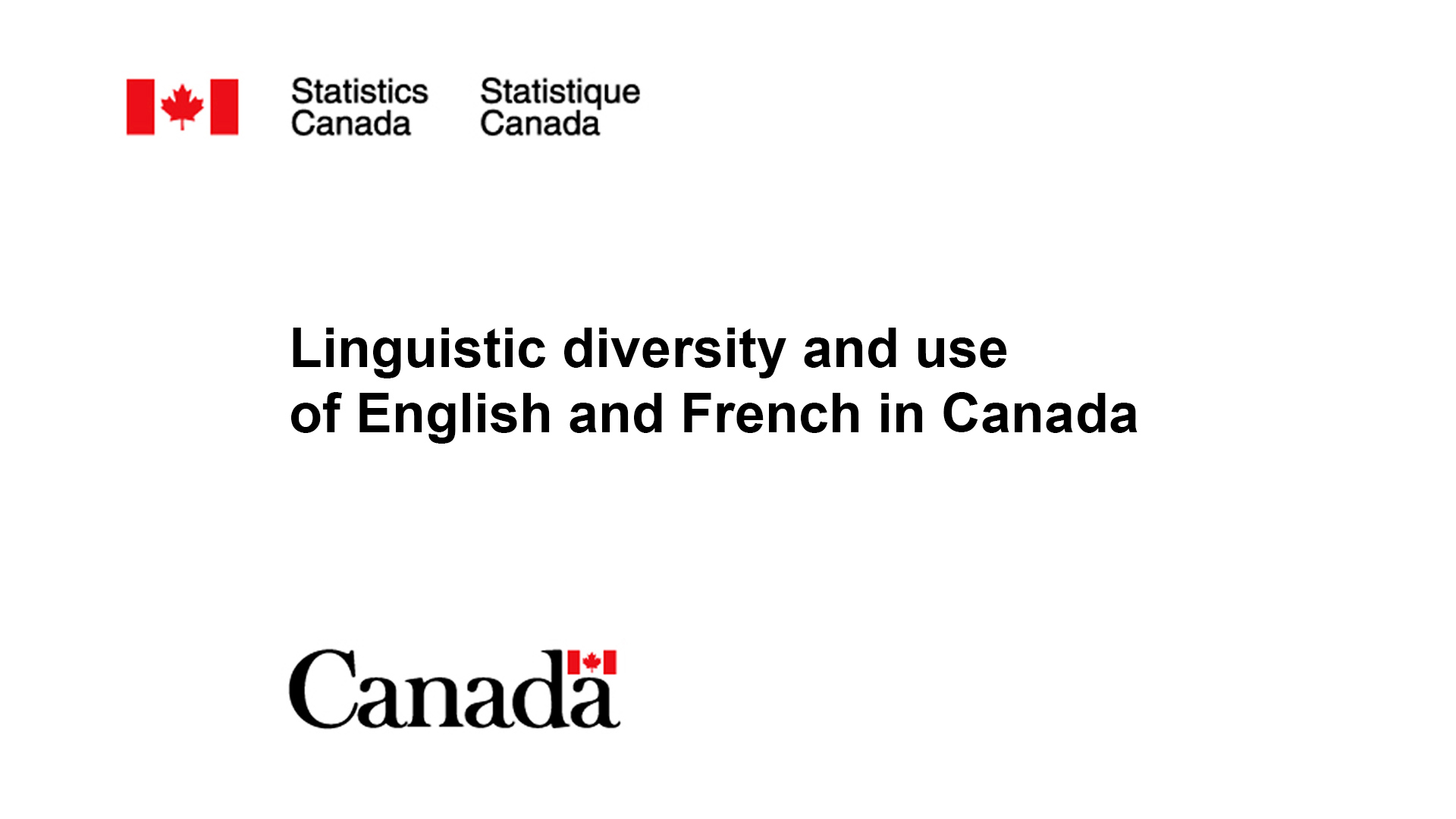 Linguistic diversity and use of English and French in Canada