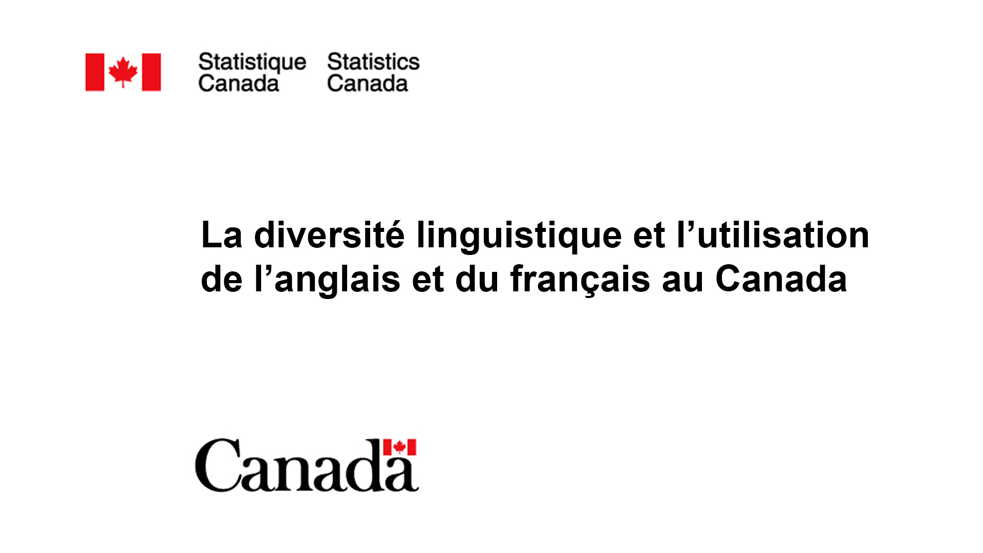 La diversité linguistique et l'utilisation de l'anglais et du français au Canada