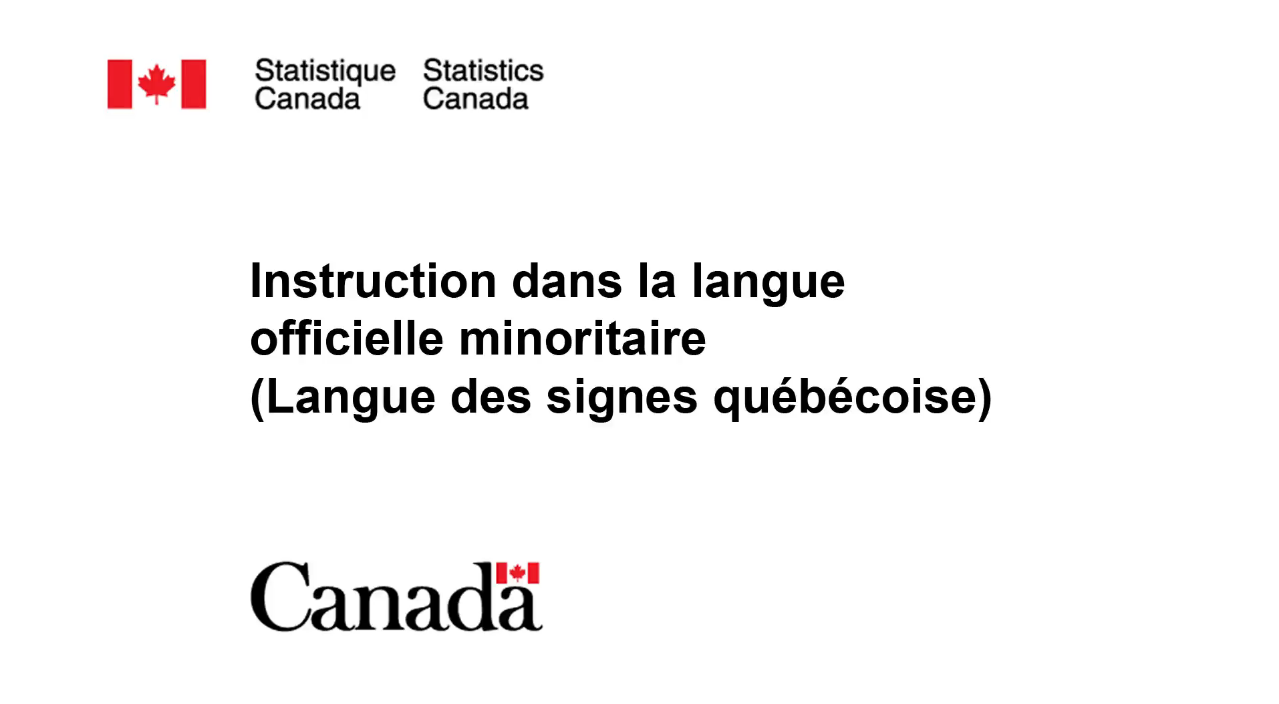 Instruction dans la langue officielle minoritaire (Langue des signes québécoise)