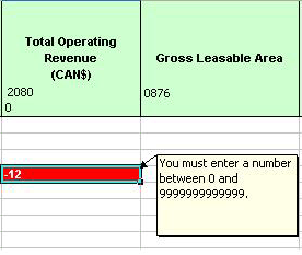 Figure 7a will let you know there is a mistake in one of the numbers you have entered and will tell you which cell number needs to be re-entered.